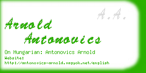arnold antonovics business card